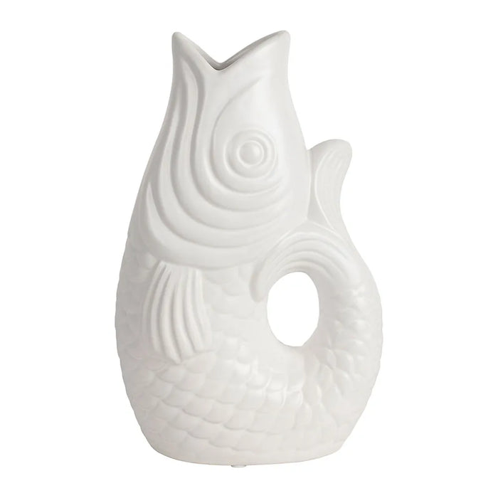 VASE POISSON MER BLANC H30.5cm