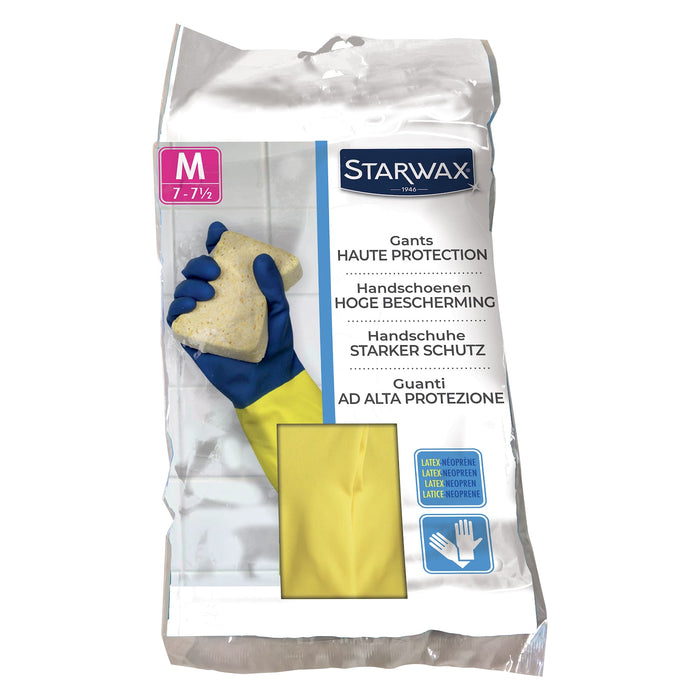 GANTS DE MÉNAGE HAUTE PROTECTION T7 BLEU/JAUNE STARWAX