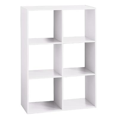 ETAGÈRE EN BOIS 6 CASES BLANCHE