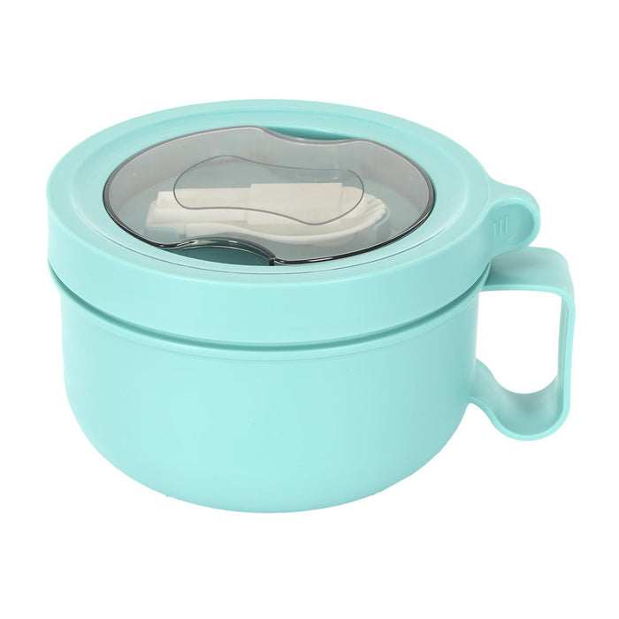 LUNCH BOX RONDE VERTE INOX-PLASTIQUE