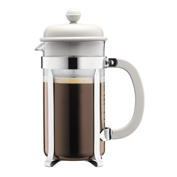 CAFETIÈRE À PISTON EN INOX BLANCHE 1L