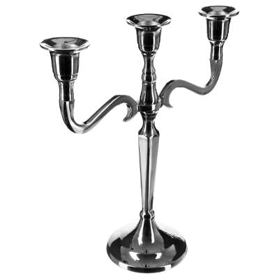 BOUGEOIR 3 TÊTES ARGENTÉ 27CM