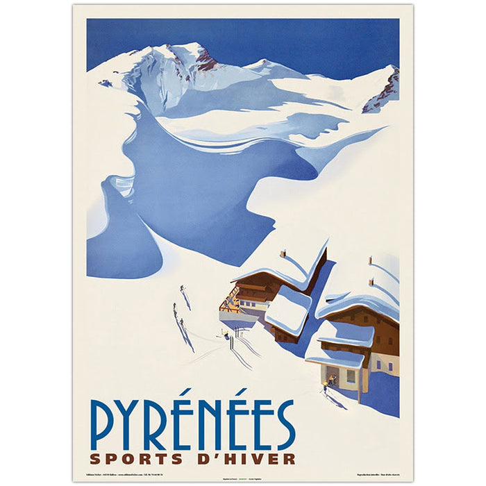 AFFICHE PYRÉNÉES SPORT D'HIVER N°111 ÉDITION FRICKER 50X70