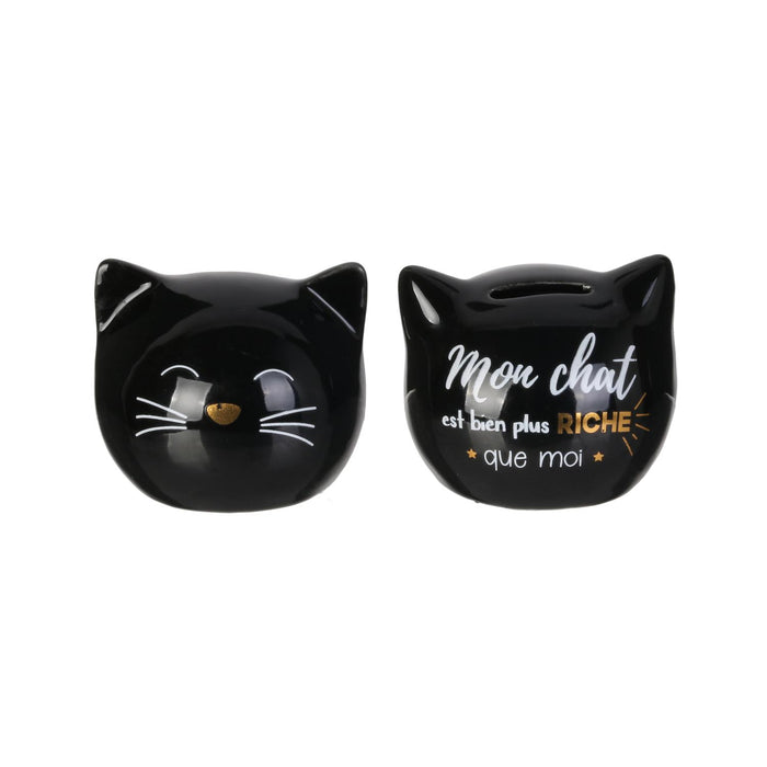 MINI TIRELIRE CHAT NOIR