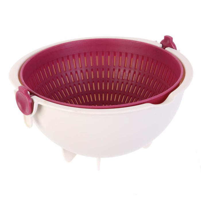 PASSOIRE A SALADE ROUGE ET BLANCHE
