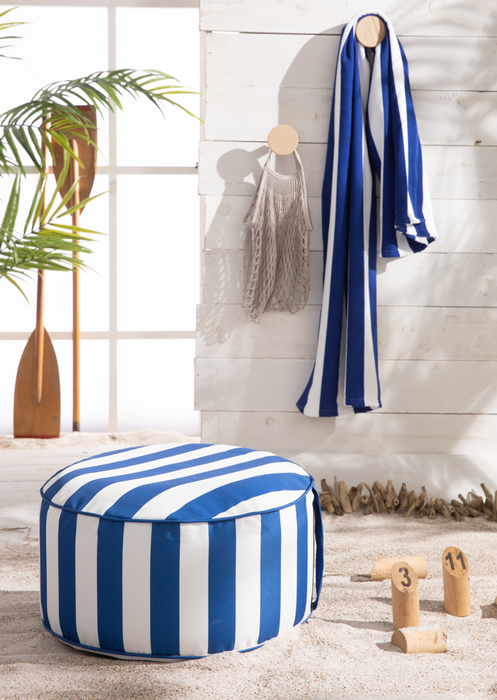 POUF SUMMER STRIPE BLEU