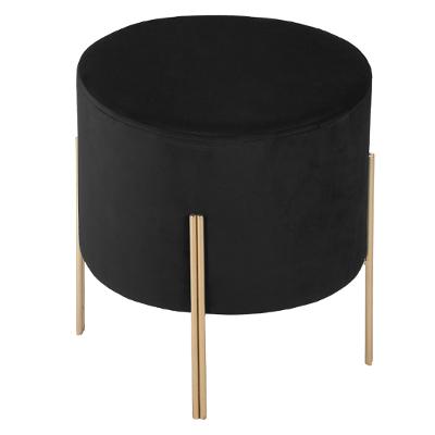 TABOURET EN VELOURS NOIR 34X40