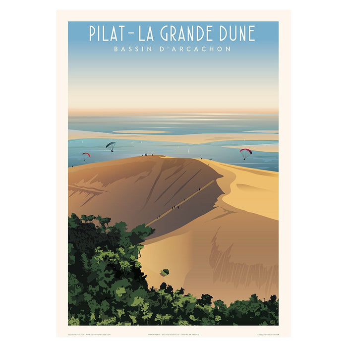 AFFICHE PILAT - LA GRANDE DUNE BASSIN D'ARCACHON N°906 ÉDITION FRICKER 50X70