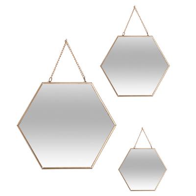 MIROIRS HEXAGONE OR
