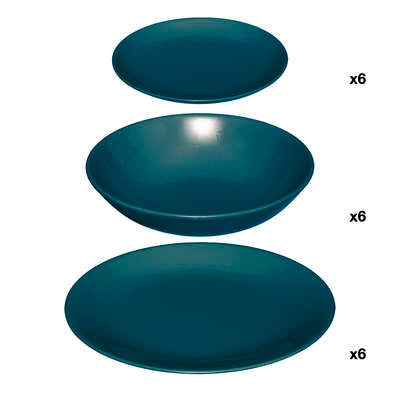SERVICE 18 PIÈCES COLORAMA BLEU