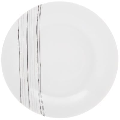 ASSIETTE PLATE MOTIFS LINÉAIRES BLANCHE 27CM