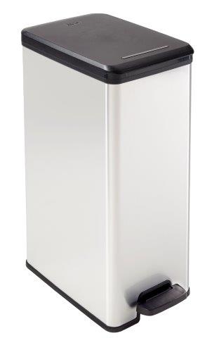 POUBELLE SLIM/BIN ARGENT 40L