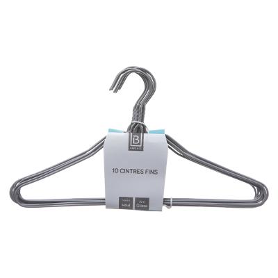 10 CINTRES MÉTAL GRIS-CLAIR