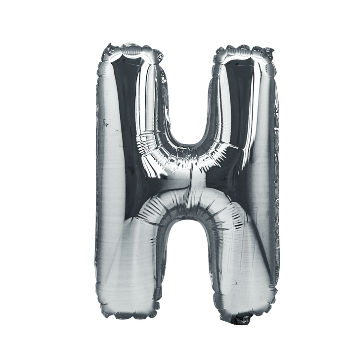 BALLON 36CM LETTRE H ARGENT