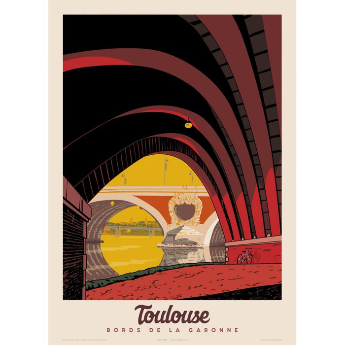 AFFICHE TOULOUSE BORDS DE LA GARONNE N°505 ÉDITION FRICKER 50X70