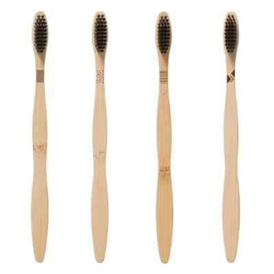 LOT DE 4 BROSSES À DENTS EN BAMBOU NOIR