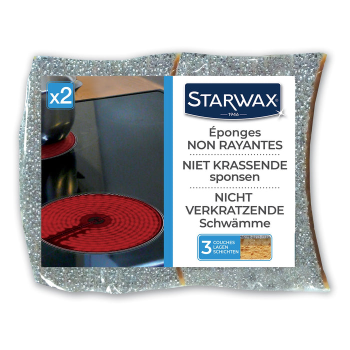 LOT DE 2 EPONGES NON RAYANTES GRISES STARWAX