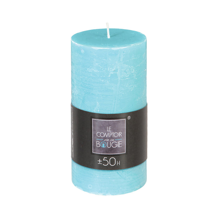 BOUGIE RONDE RUSTIC TURQUOISE 7X14