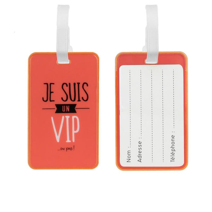 LOT DE 2 PORTE-ETIQUETTE À BAGAGES ORANGE 7X11