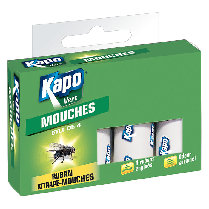 LOT DE 4 RUBANS ATTRAPE-MOUCHES KAPO