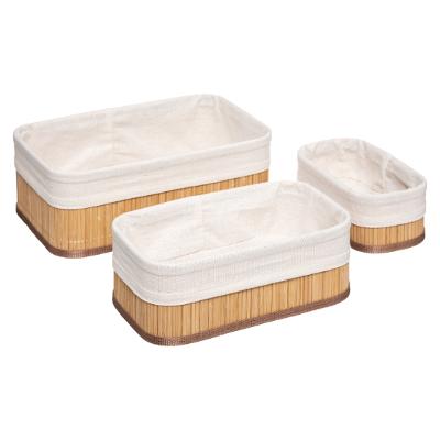 LOT DE 3 PANIERS À RANGEMENTS EN BAMBOU