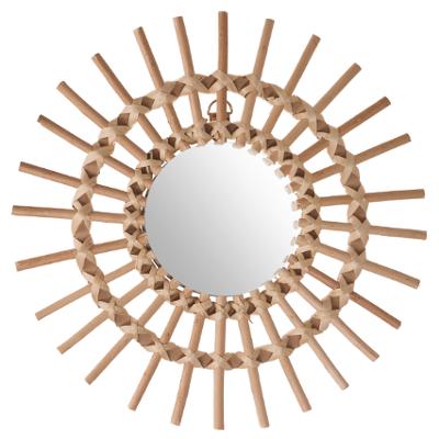 MIROIR ROTIN SOLEIL BEIGE 30X2.2