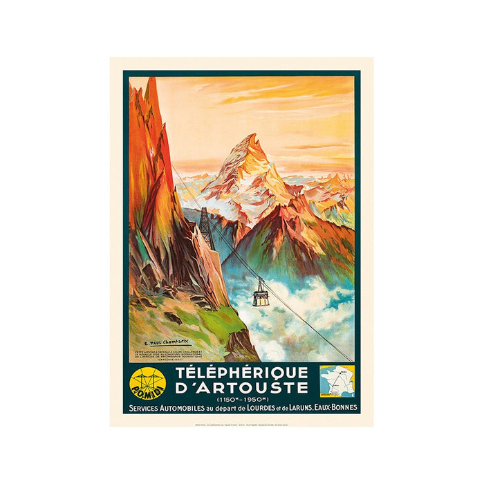 AFFICHE TÉLÉPHÉRIQUE D'ARTOUSTE N°320 ÉDITION FRICKER 50X70