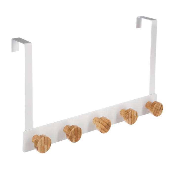 PATÈRE 5 TÊTES BAMBOU BLANC