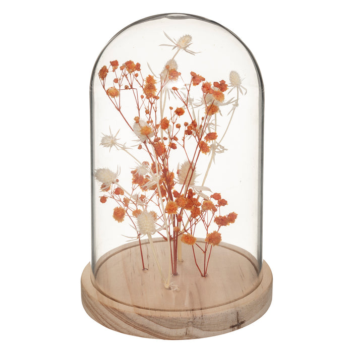 CLOCHE FLEURS SÉCHÉES ORANGES 11.2X17