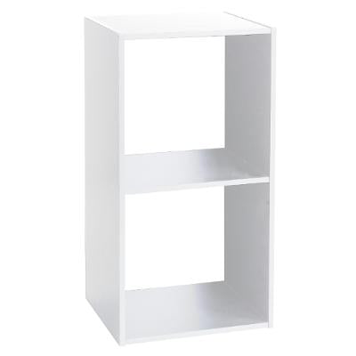 ÉTAGÈRE EN BOIS 2 CASES BLANCHE