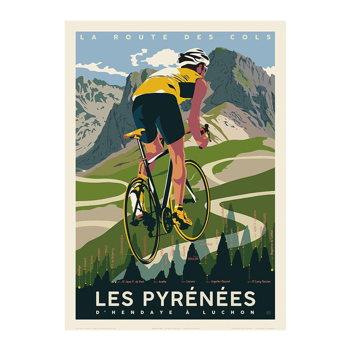 AFFICHE LES PYRENÉES N°113 ÉDITION FRICKER 50X70