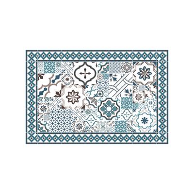 TAPIS VINYLE MOSAIQUE BLEU 50X75