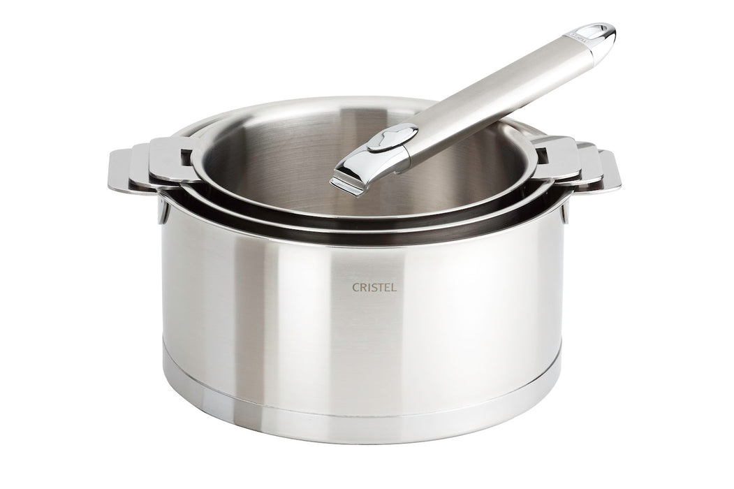 LOT DE 3 CASSEROLES AMOVIBLES CRISTEL 16/18/20CM STRATE