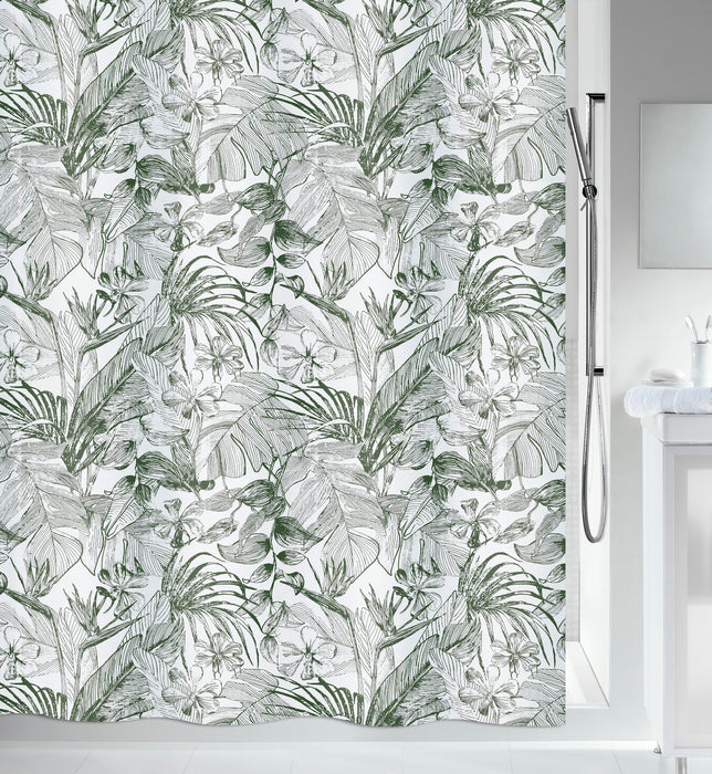 RIDEAU TROPIC VERT FONCÉ 180X200