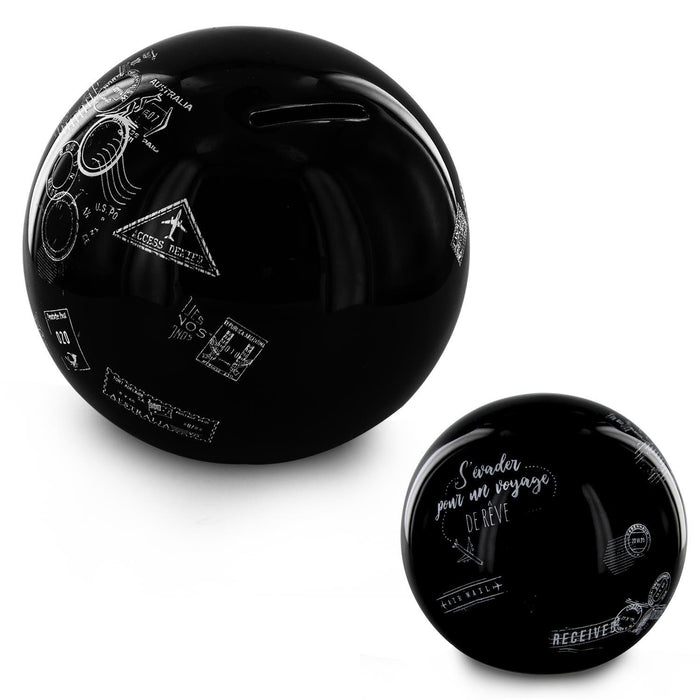 TIRELIRE GLOBE NOIR