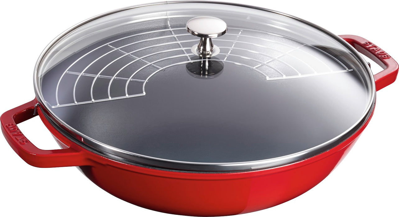 WOK ROND STAUB ROUGE 30CM