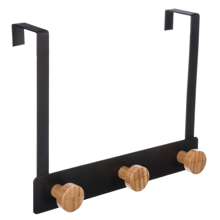 PATÈRE 3 TÊTES BAMBOU NOIR