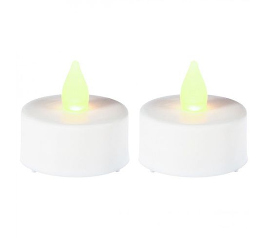 2 BOUGIES CHAUFFE-PLAT LED BLANC