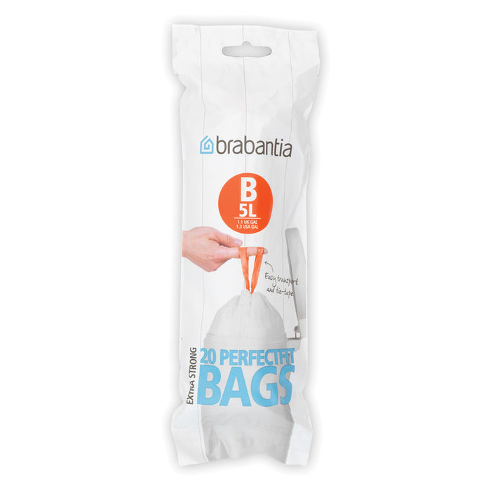 SACS POUBELLE BRABANTIA PERFECT FIT B BLANC 5L