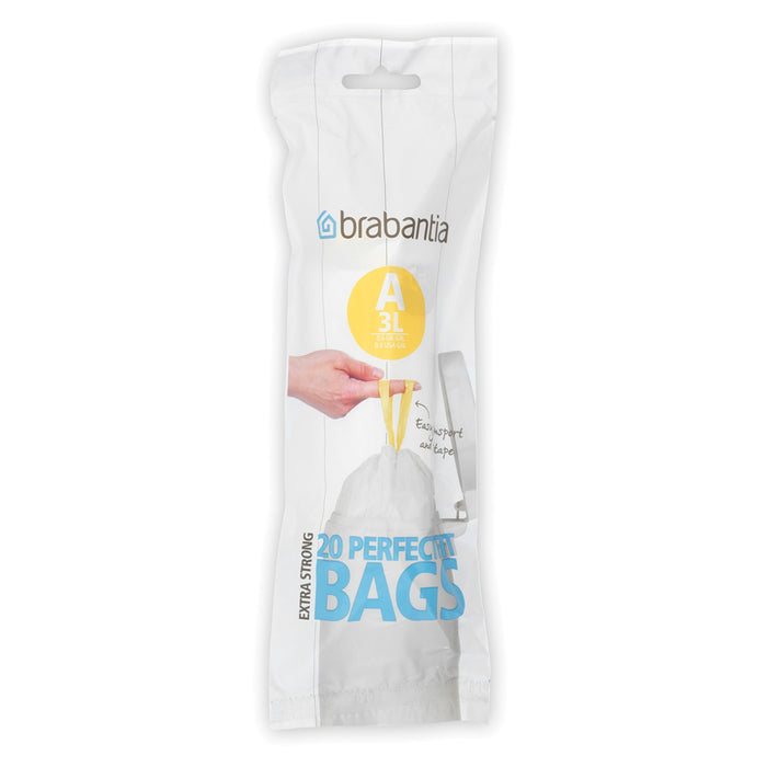 SACS POUBELLE BRABANTIA PERFECT FIT A BLANC 3L