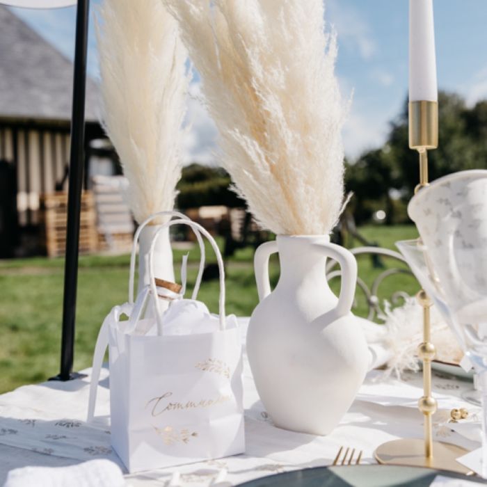 VASE EIGER GRES BLANC