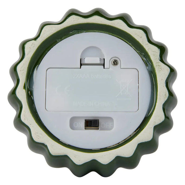 LAMPE LED CACTOS 17CM CERAMIQUE VERTE H15,2 CM