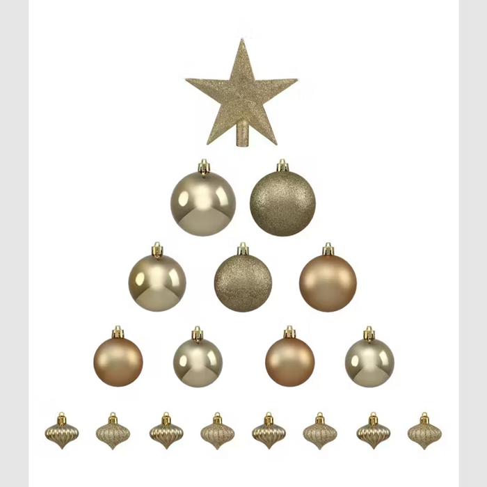 KIT 17 BOULES ET 1 CIMIER OR