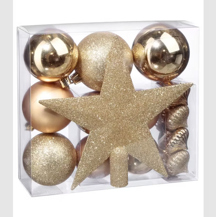 KIT 17 BOULES ET 1 CIMIER OR