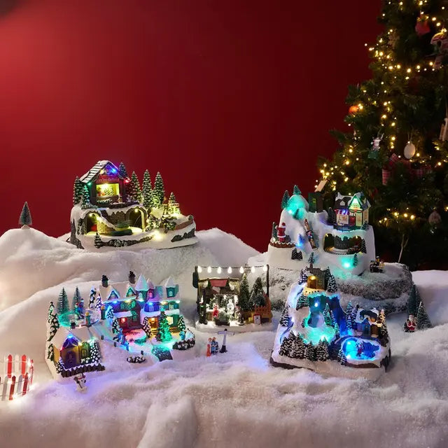 MINIATURE MARCHAND DE SAPIN LED 18 x L 10.5 x H 14 cm