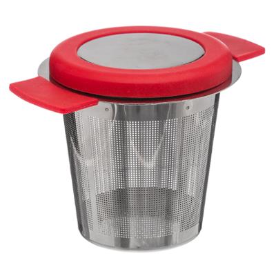 INFUSEUR THÉ INOX ET SUPPORT ROUGE