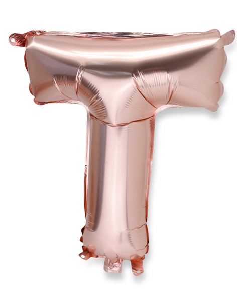 BALLON 36CM LETTRE T ROSE GOLD