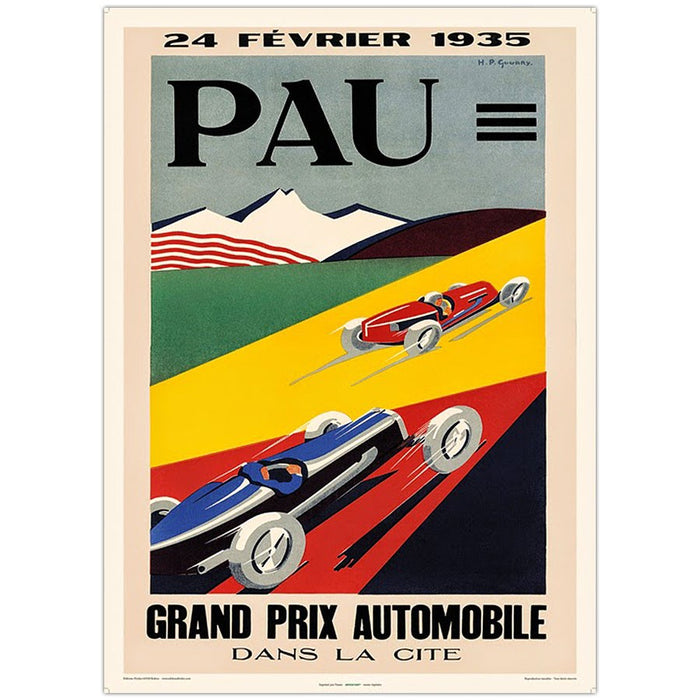 AFFICHE GRAND PRIX DE PAU AUTOMOBILE 1935 N°303 ÉDITION FRICKER 50X70